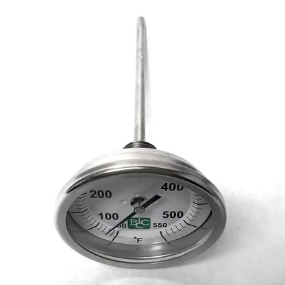 Birch Instruments 3" x 4"  1/2" Thread Smoker Thermometer 150/750
