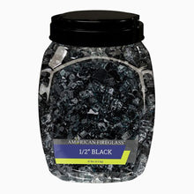 Load image into Gallery viewer, 1/2” Black Non-Reflective Fire Pit Glass (10lb Jar)
