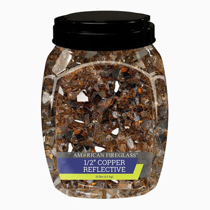 1/2” Copper Reflective Fire Pit Glass (10lb Jar)