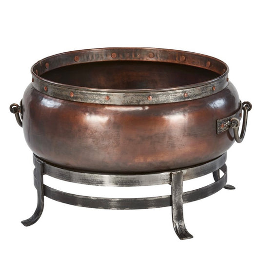 Jatex 34" Blackstone Rustic Copper Fire Pit Cauldron