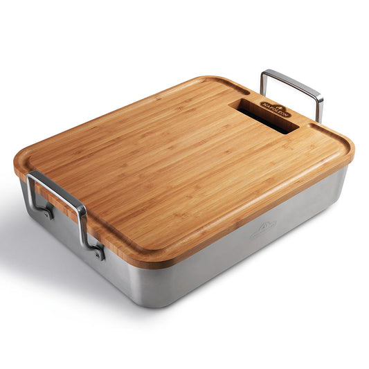 Napoleon 56033 Premium Stainless Steel Roasting Pan & Bamboo Cutting Board
