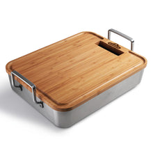 Load image into Gallery viewer, Napoleon 56033 Premium Stainless Steel Roasting Pan &amp; Bamboo Cutting Board
