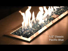 Load and play video in Gallery viewer, 1/2” Pacific Blue Non-Reflective Fire Pit Glass (10lb Jar)
