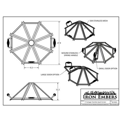 2ft Polygon Stainless Steel Spark Screen (No Door)