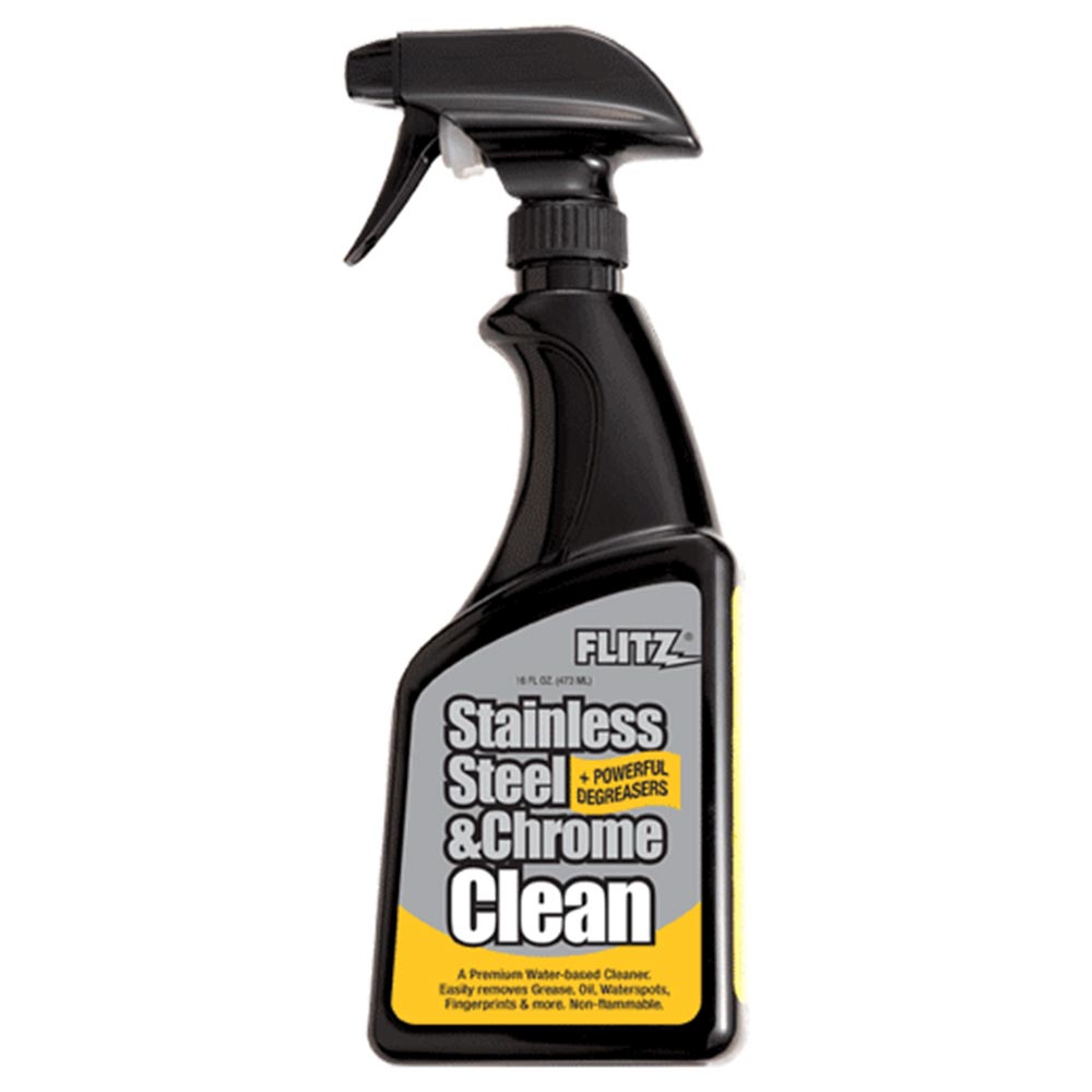 FLITZ Stainless Steel & Chrome Cleaner with Degreaser (16oz spray bottle) SP 01506
