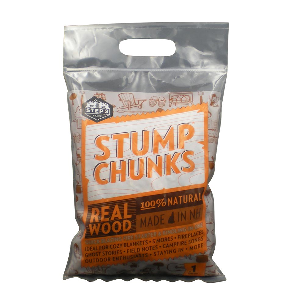 STUMP CHUNKS 100% Natural Wood Fire Starters (.1ft³ waterproof bag)